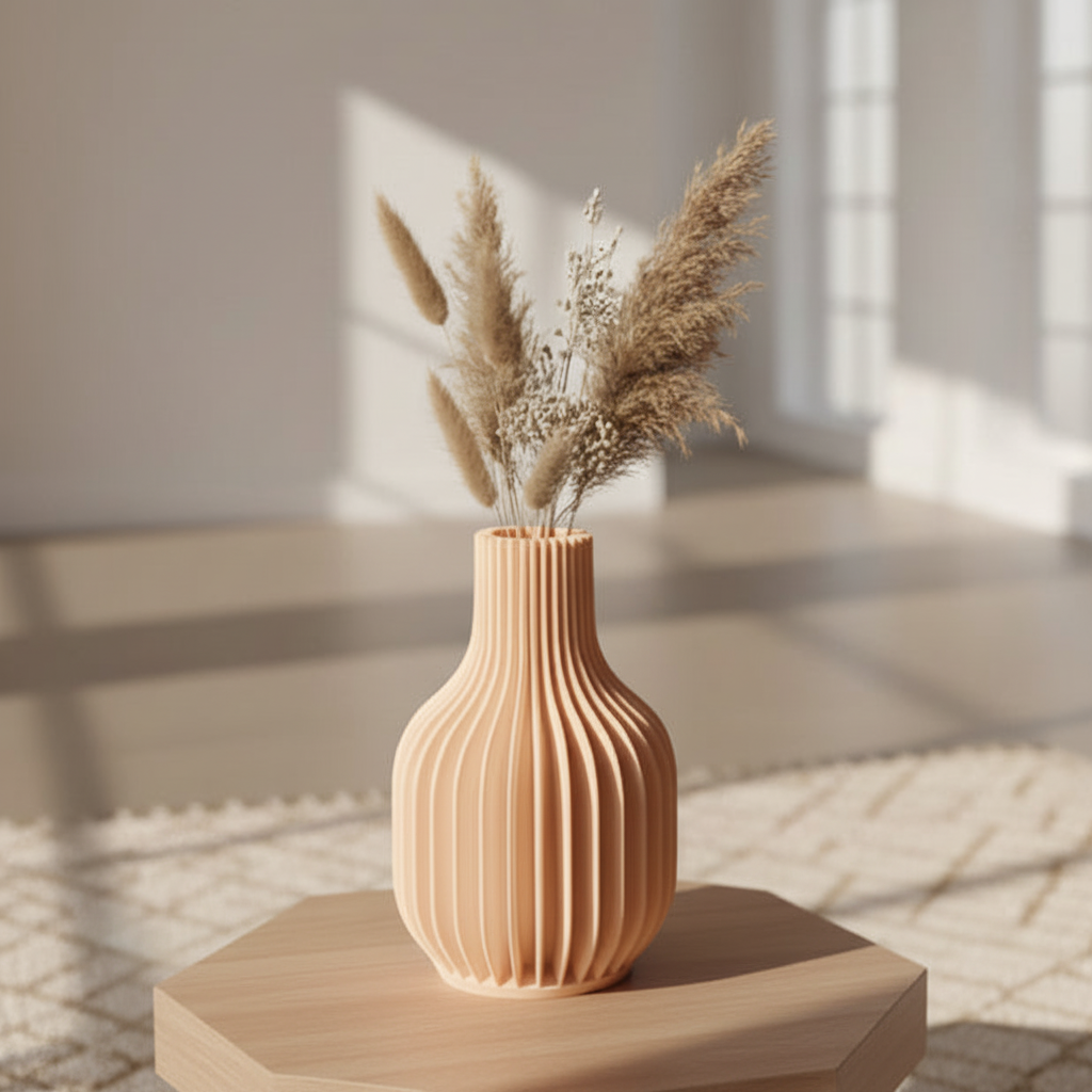 Minimal Ribwave Modern Vase  (Only vase)