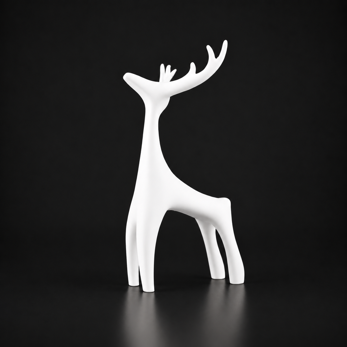 Minimalist Deer Sculpture - White
