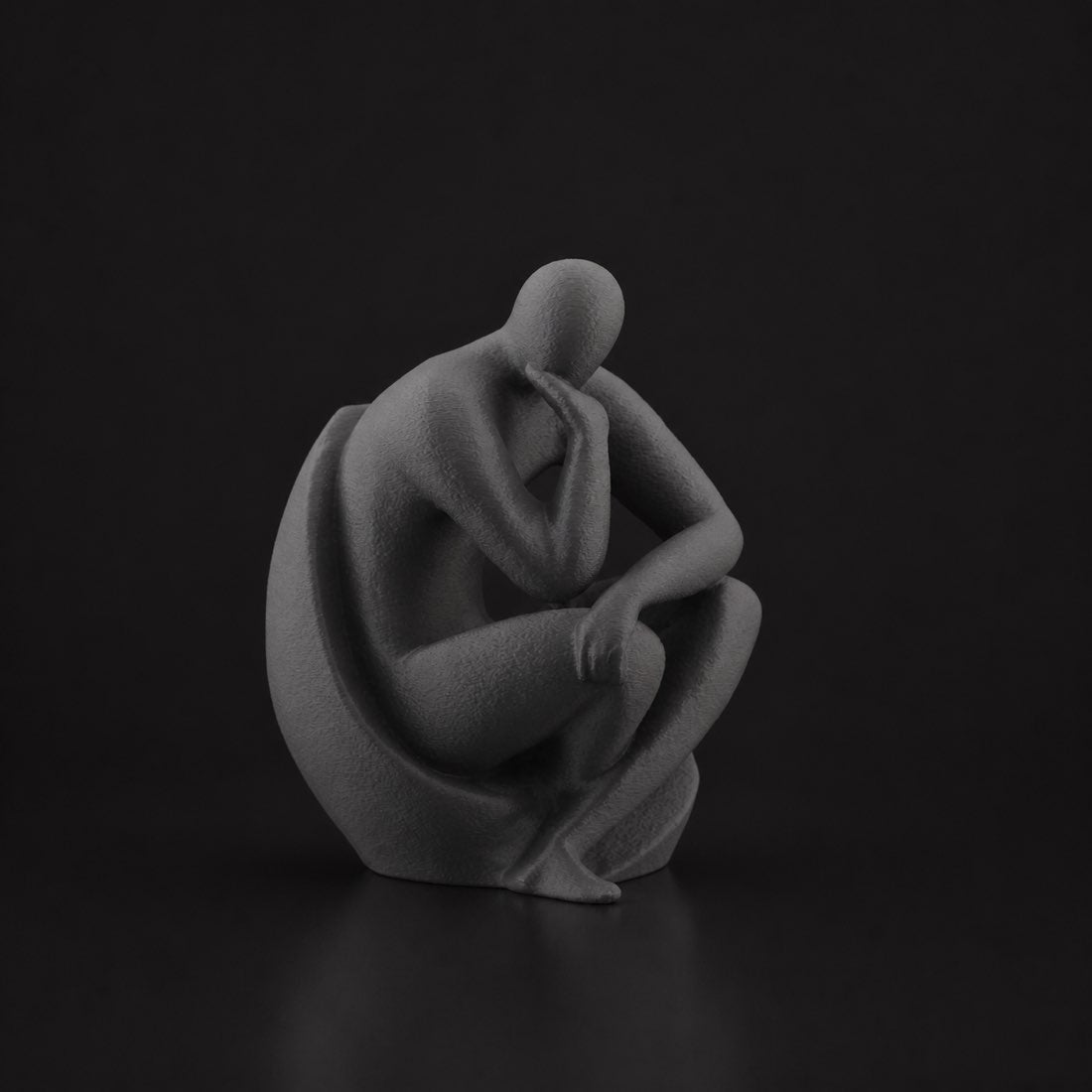 Minimalist Thinker Sculpture ashen-concrete