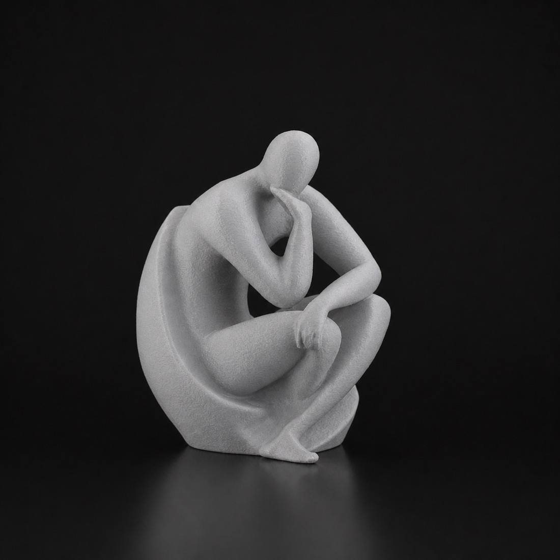 Minimalist Thinker Sculpture gray