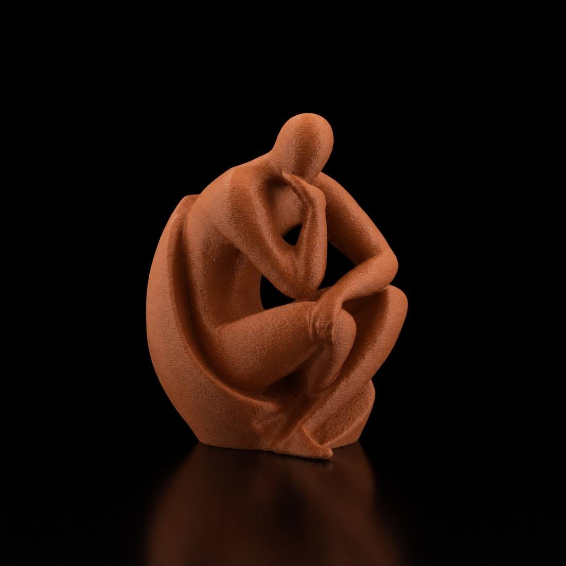 Minimalist Thinker Sculpture terracotta