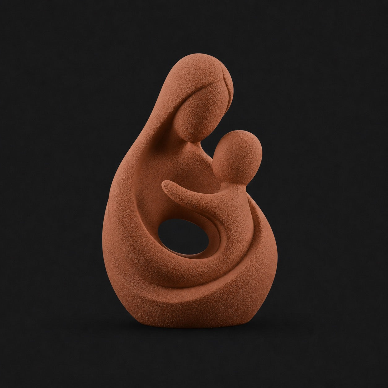 Mother's Love Sculpture in Terracotta