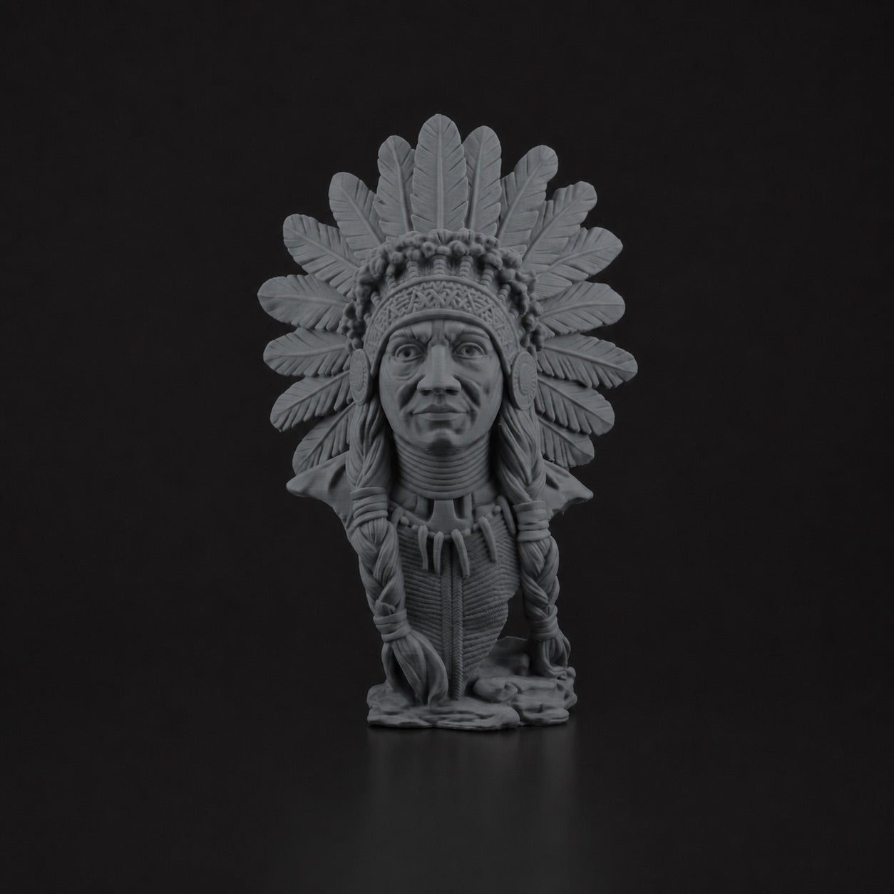 Native Bust in Ashen Concrete finish