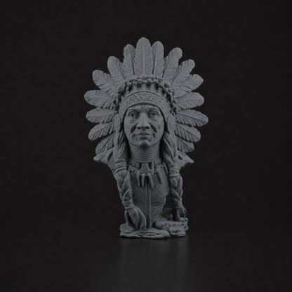 Native Bust in Ashen Concrete finish
