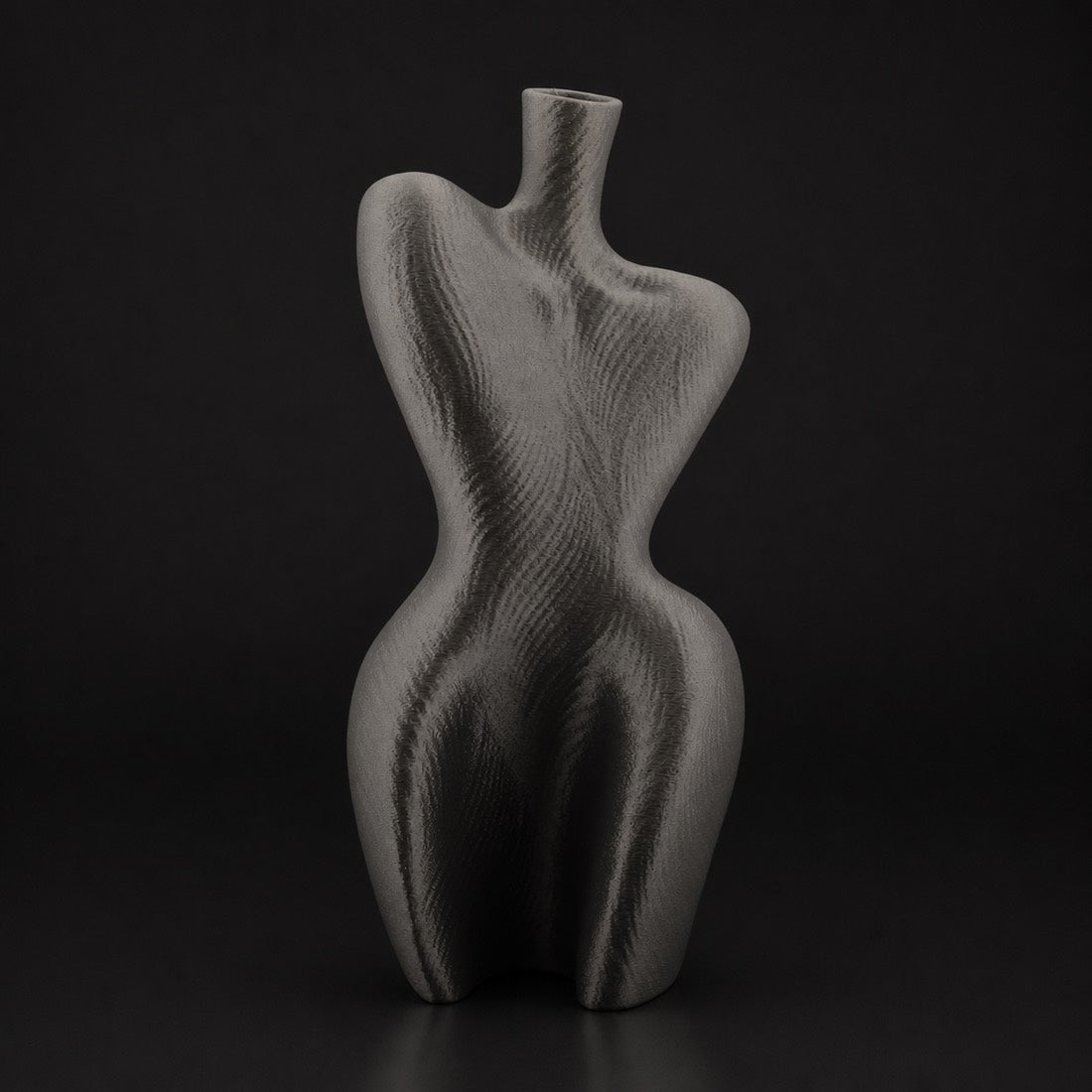 Organic Curved Vase ashen-concrete