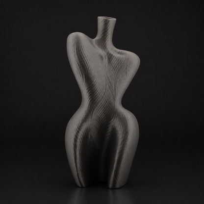 Organic Curved Vase ashen-concrete
