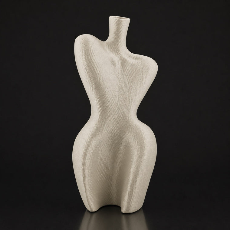 Organic Curved Vase Bone White