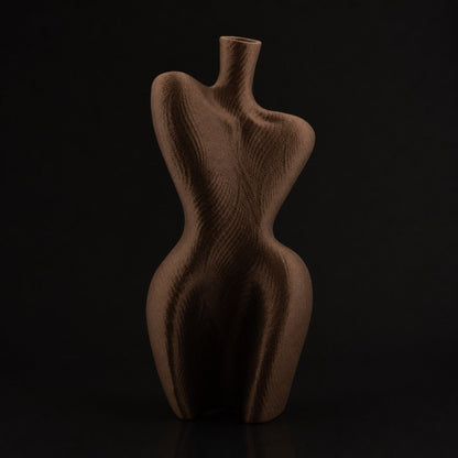 Organic Curved Vase cocoa-brown