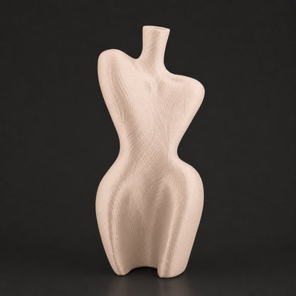 Organic Curved Vase matte-beige