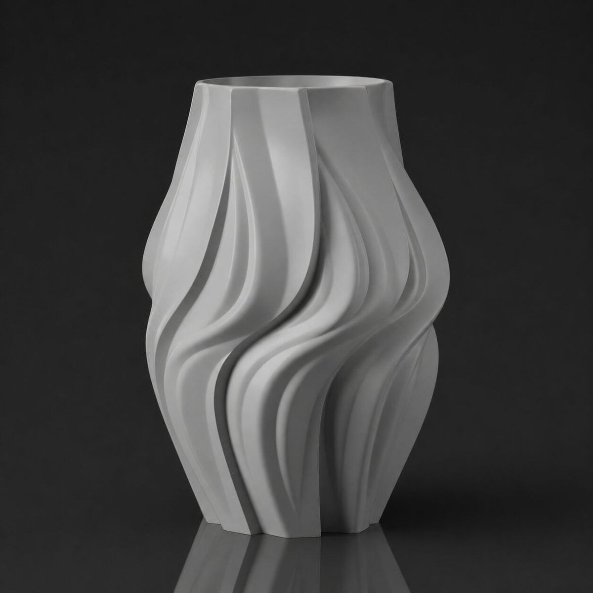 Organic Flowform Vase Gray