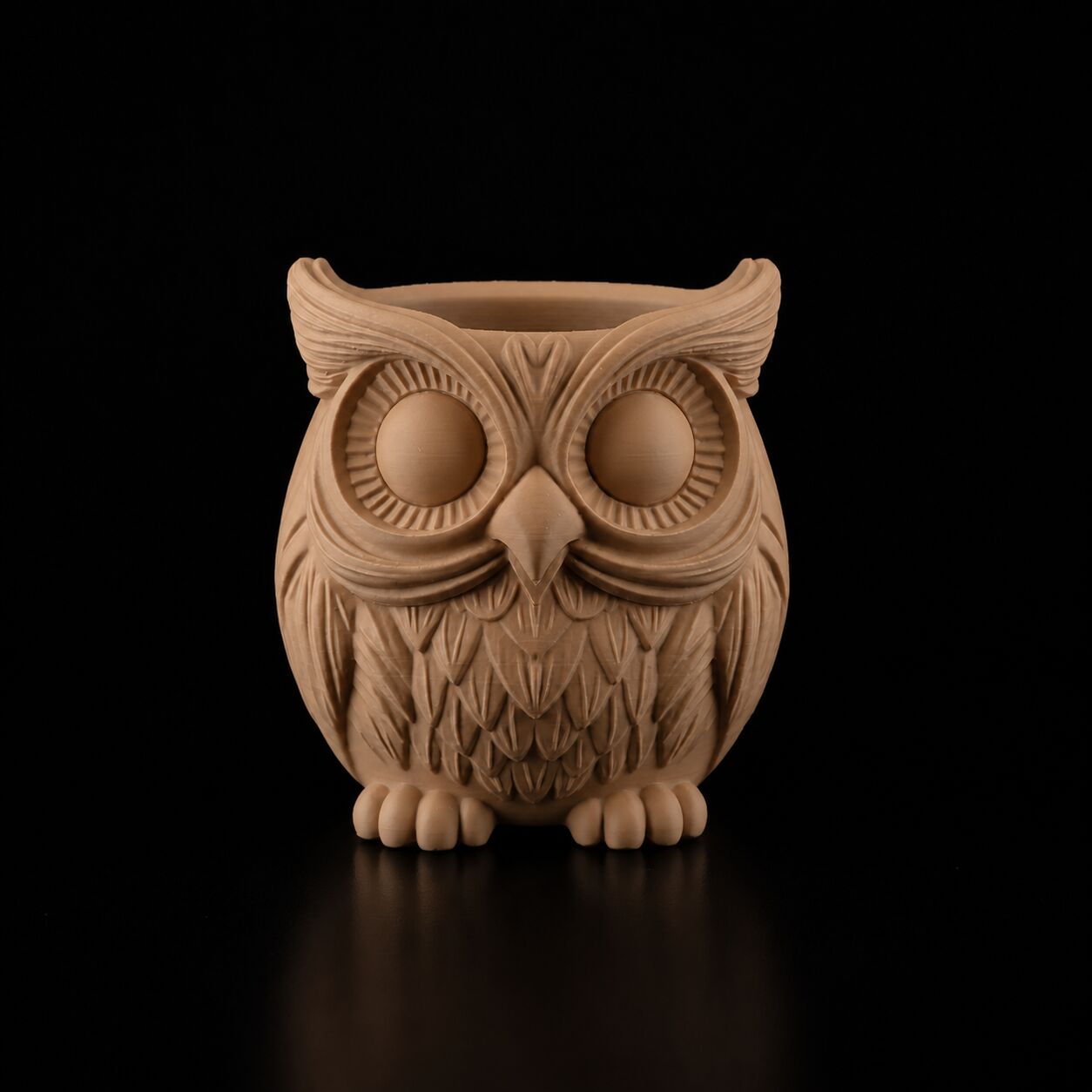 Owl Pen Holder 2 in Caramel