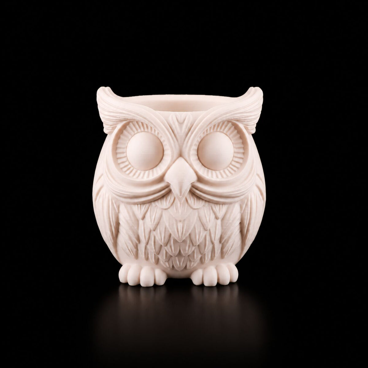 Owl Pen Holder 2 in Matte Beige