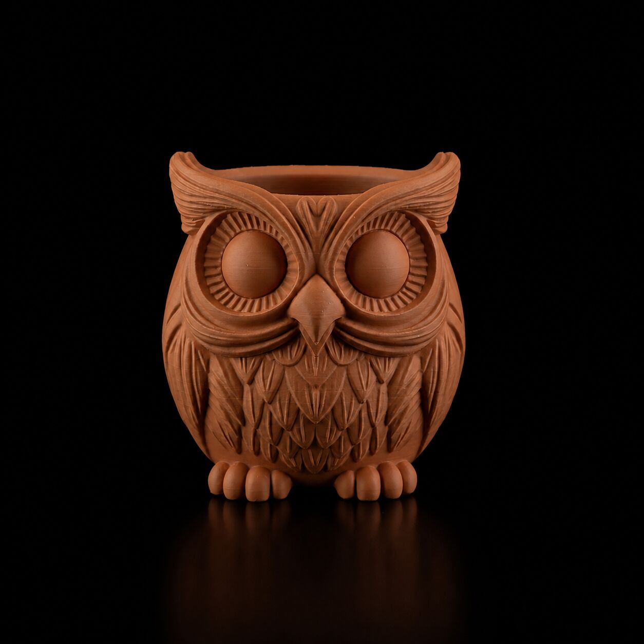 Owl Pen Holder 2 in Terracotta