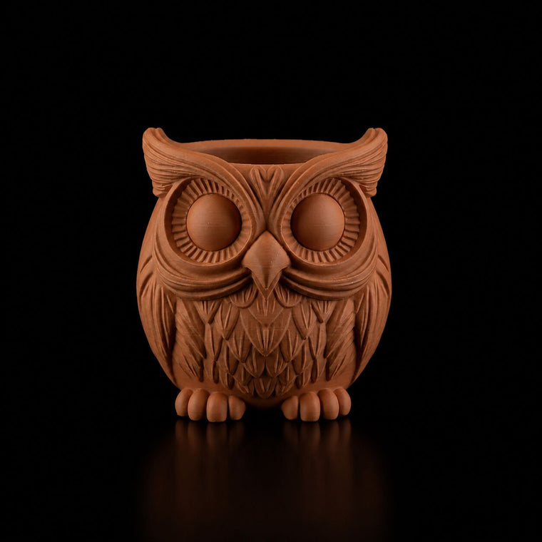 Owl Pen Holder 2 in Terracotta