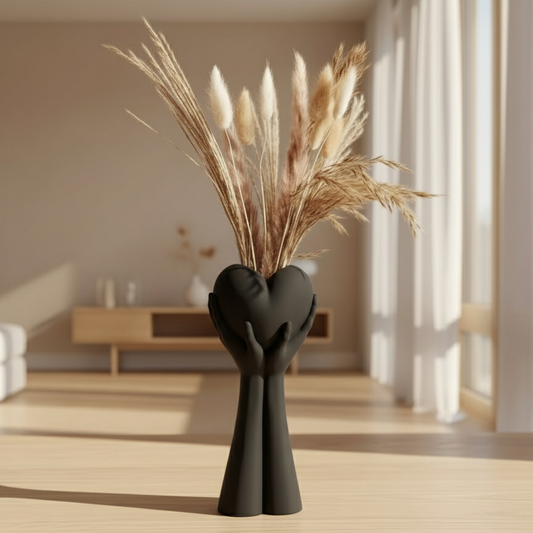 Hands Holding Heart Vase