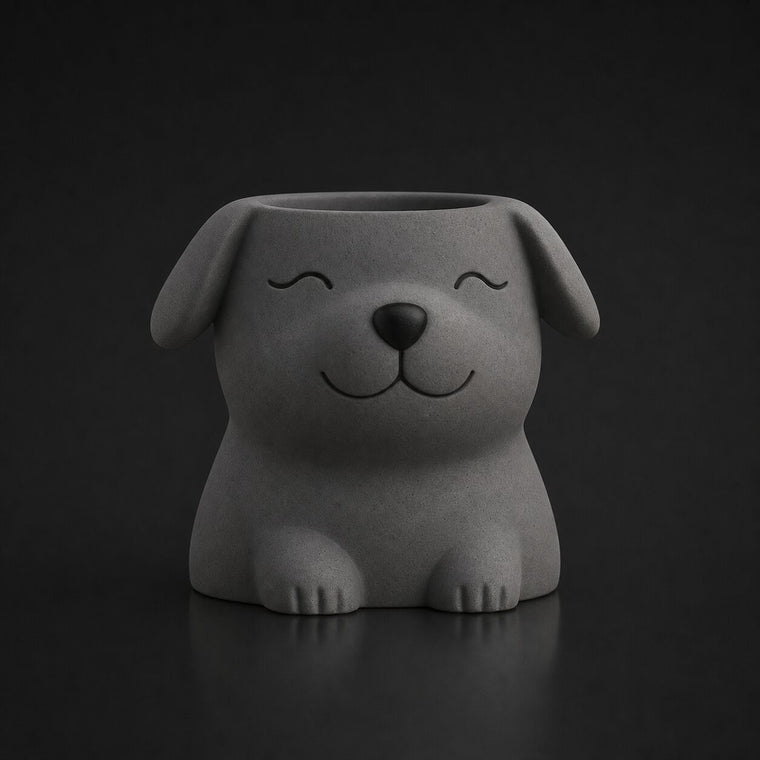 Puppy Planter Pot (Only pot) Ashen Concrete