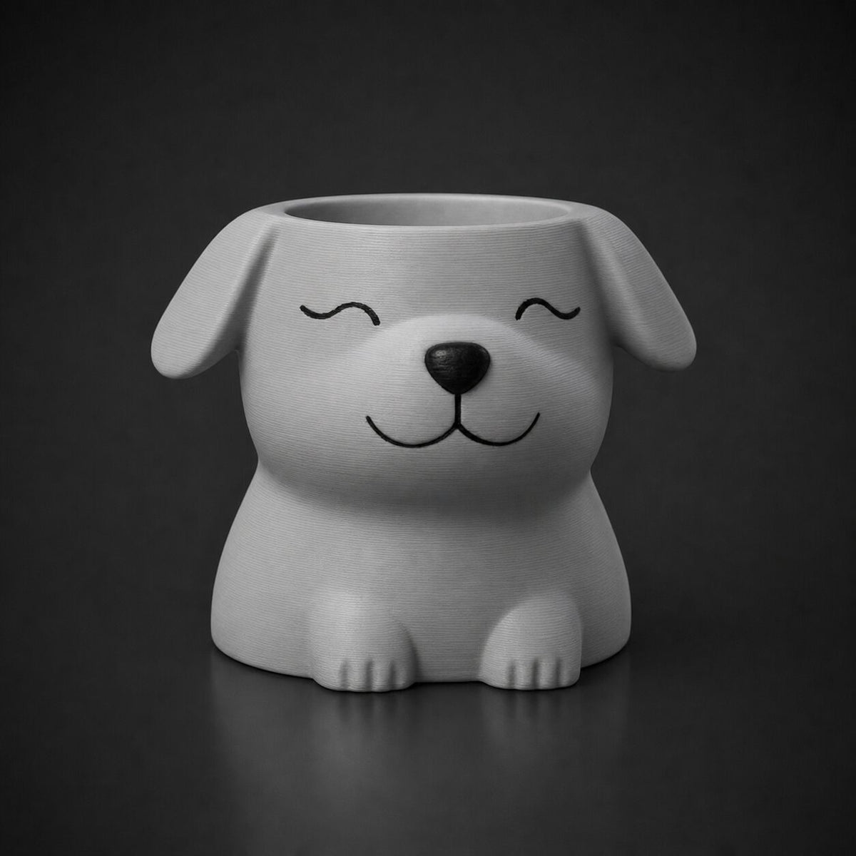 Puppy Planter Pot Gray