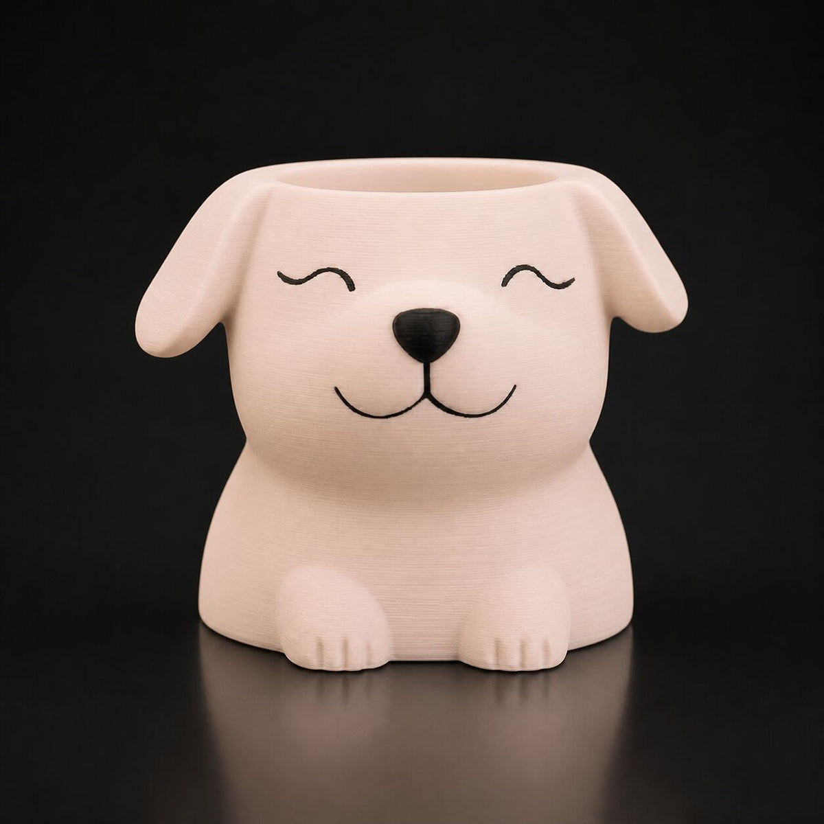 Puppy Planter Pot Matte Beige