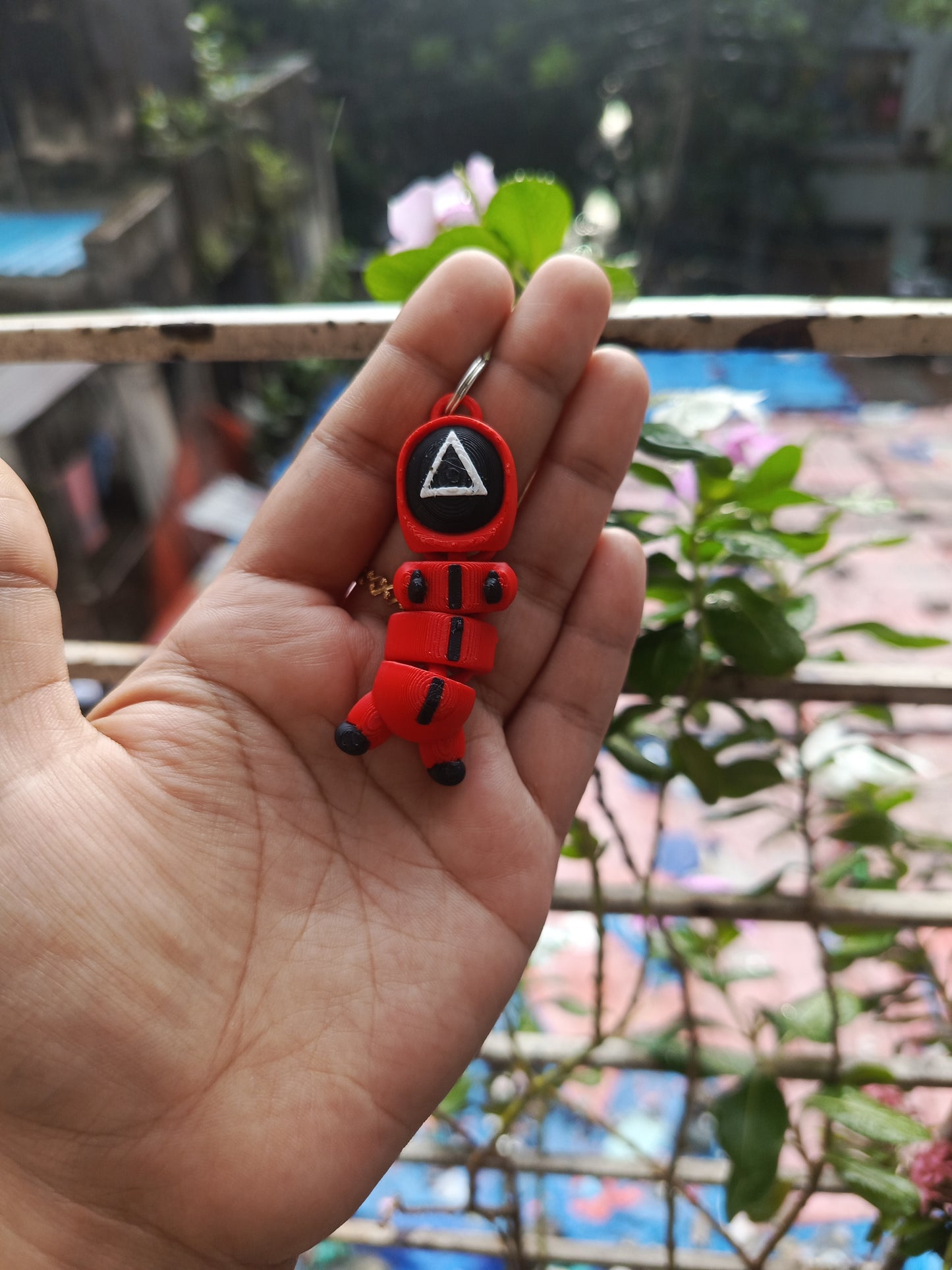 Squid game triangle soldier keychain