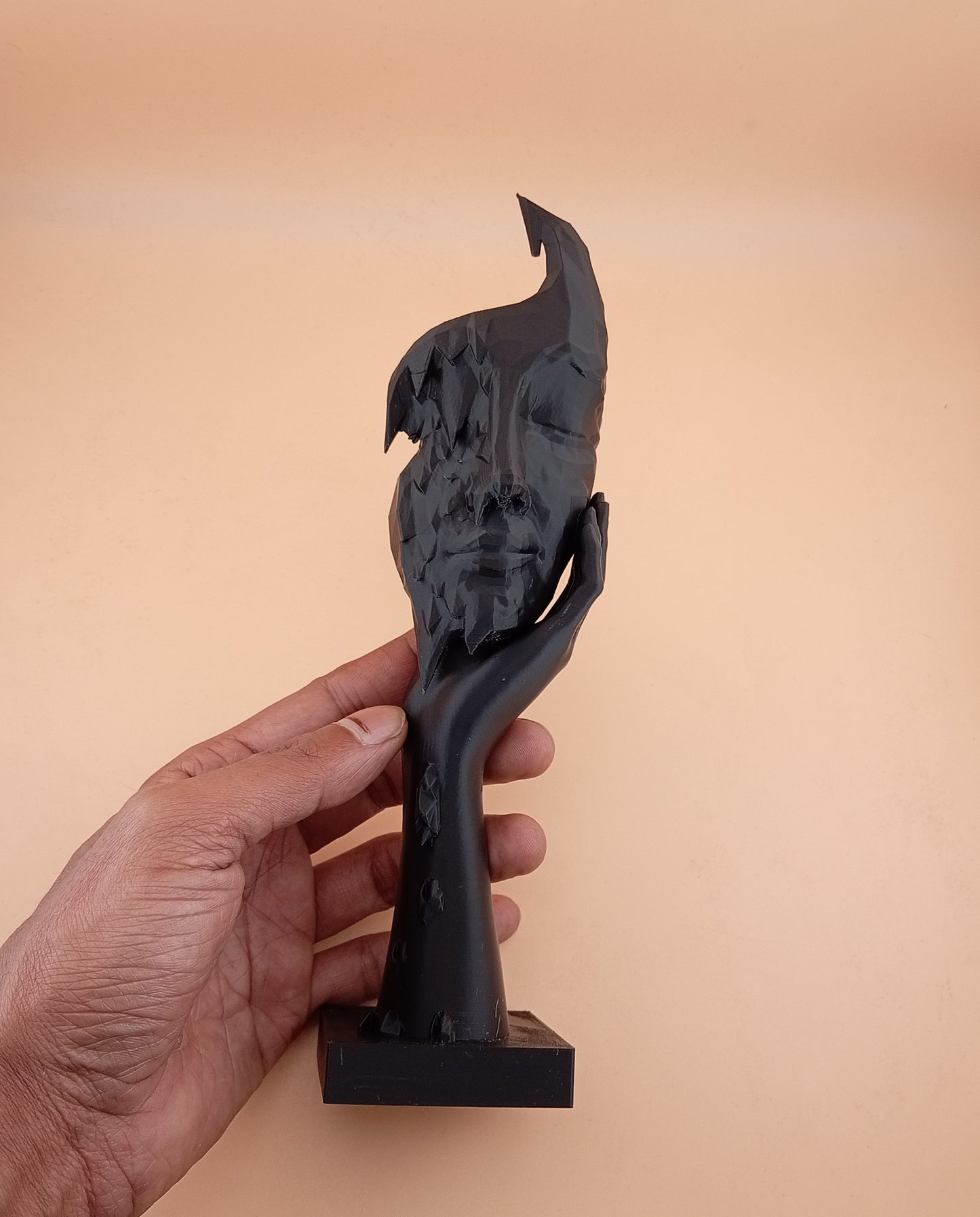 Surreal Melting Face Sculpture