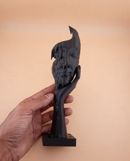 Surreal Melting Face Sculpture