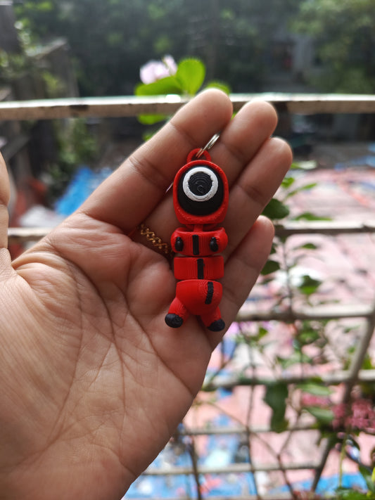 Squid game circle soldier keychain