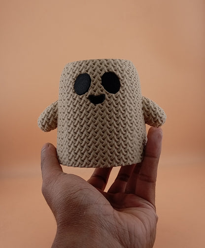 Cute Knitted Ghost Vase or Pencil Holder