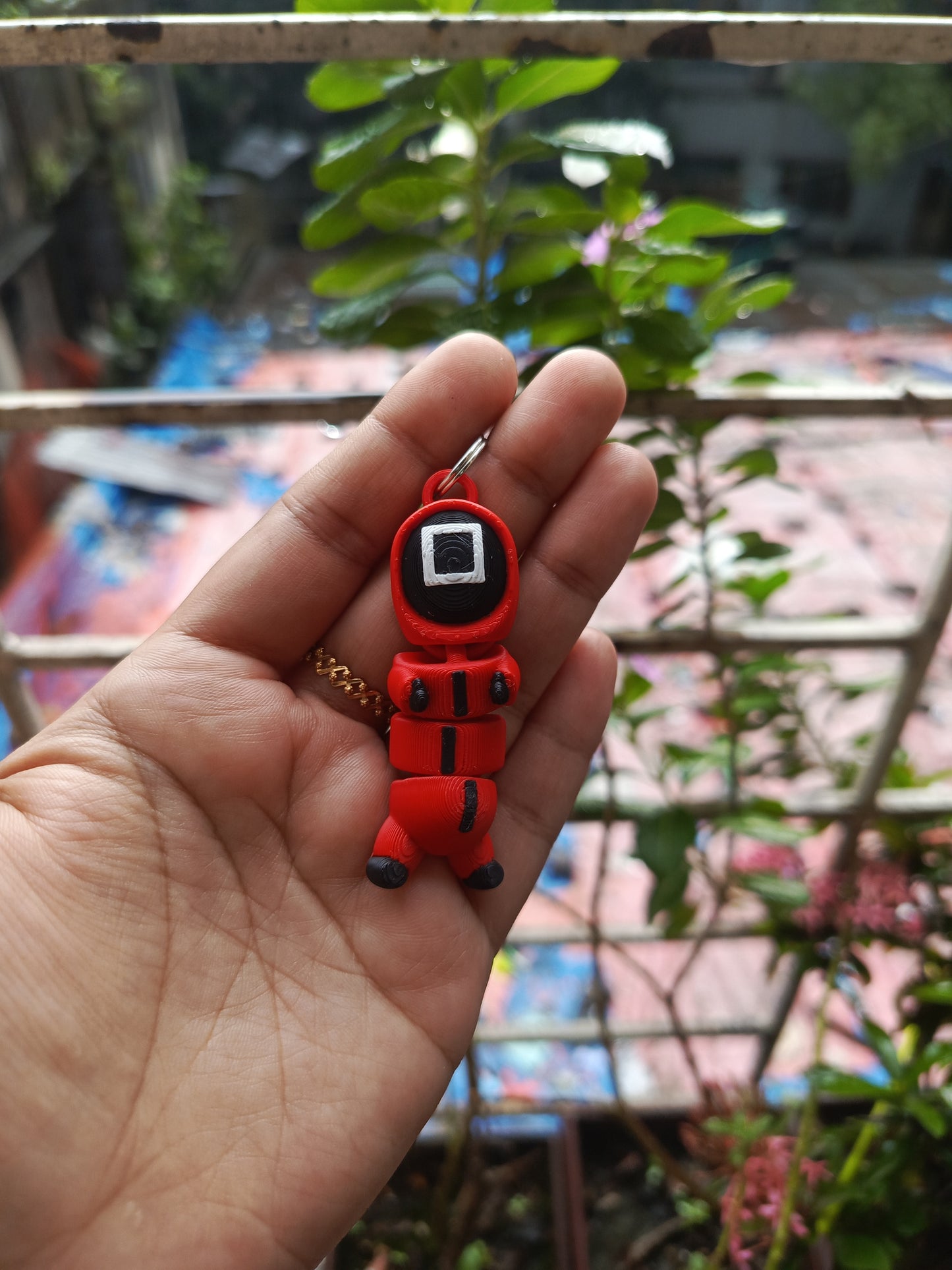 Squid game square soldier keychain