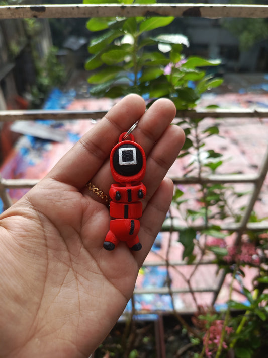 Squid game square soldier keychain
