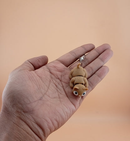Knitted cat keychain