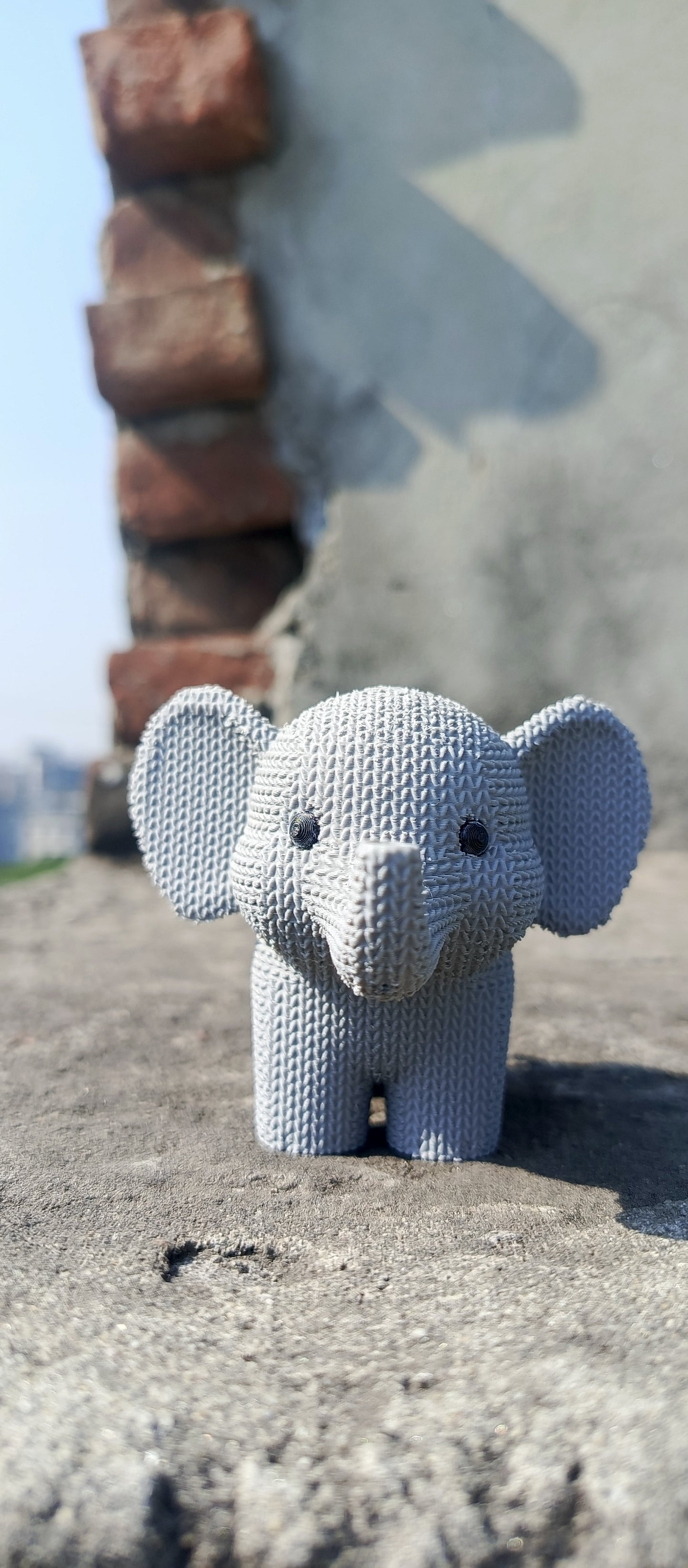 Cute Knitted Elephant (it's not a cotton product, the outer texture is knitted)