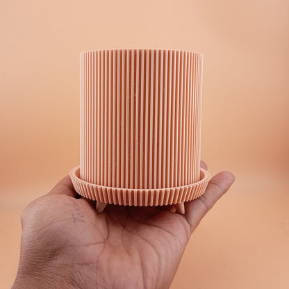 Ribbed Planter Pot with Legs (Only pot)