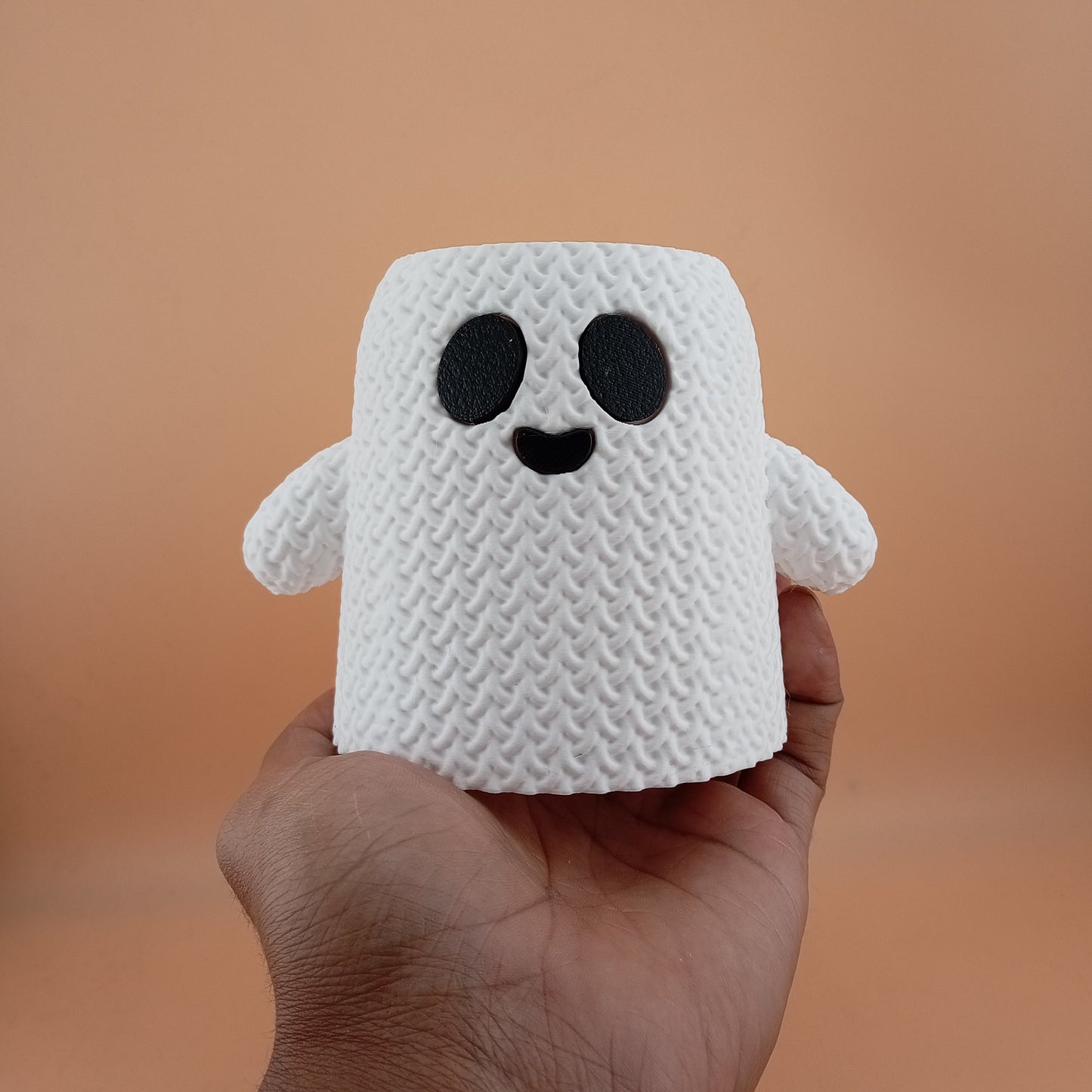 Cute Knitted Ghost Vase or Pencil Holder