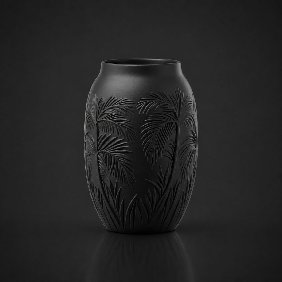 Sand Palm Serenity Vase Black