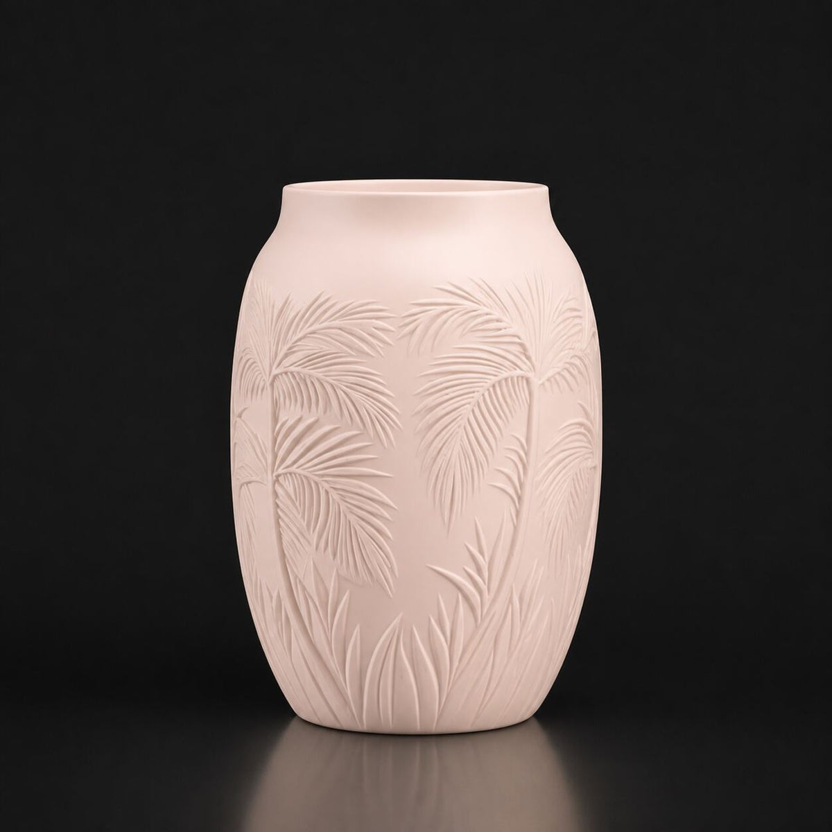 Sand Palm Serenity Vase Matte Beige