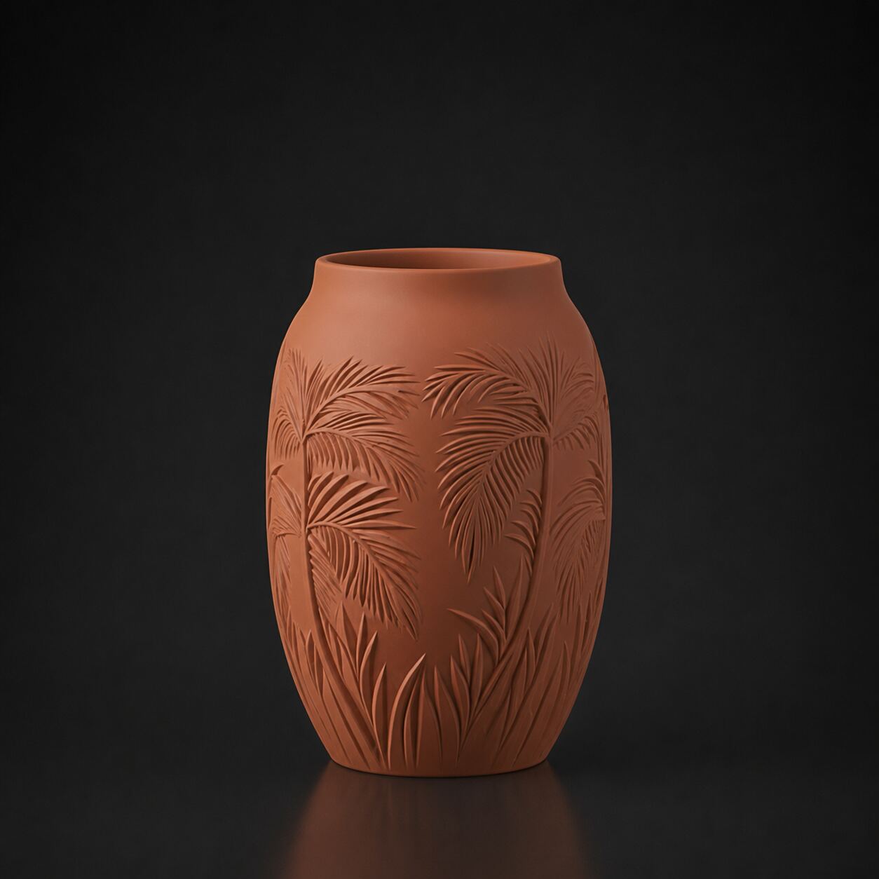 Sand Palm Serenity Vase  (Only vase) Terracotta