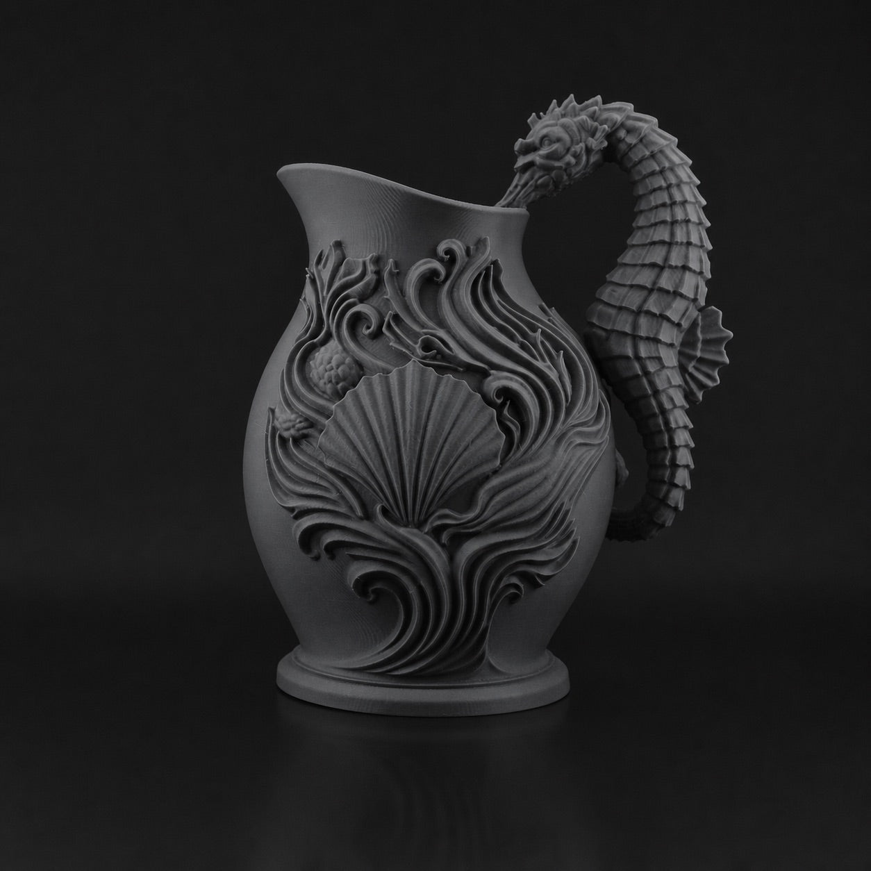 Seahorse Vase ashen-concrete