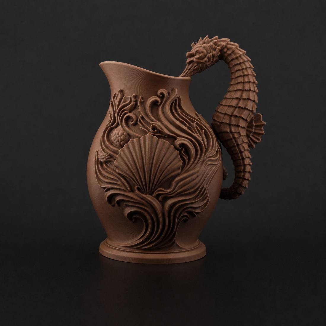 Seahorse Vase brown