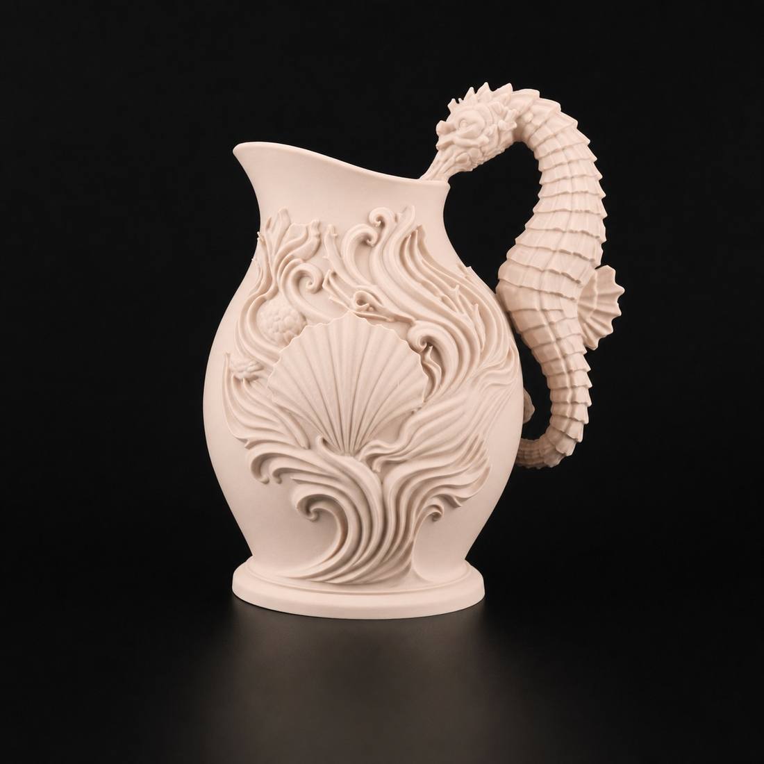 Seahorse Vase matte-beige