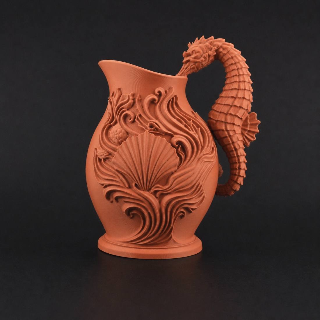 Seahorse Vase terracotta
