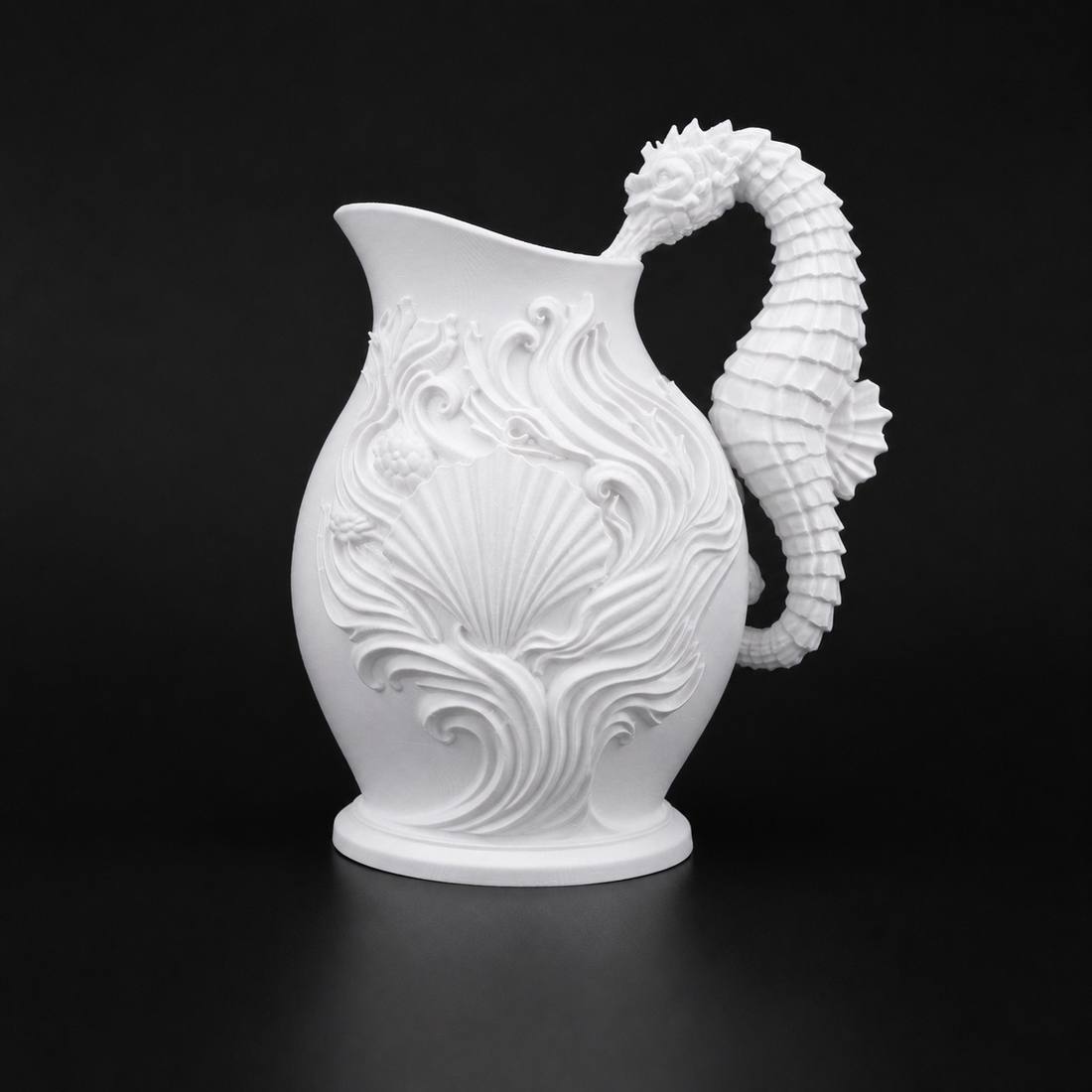 Seahorse Vase White