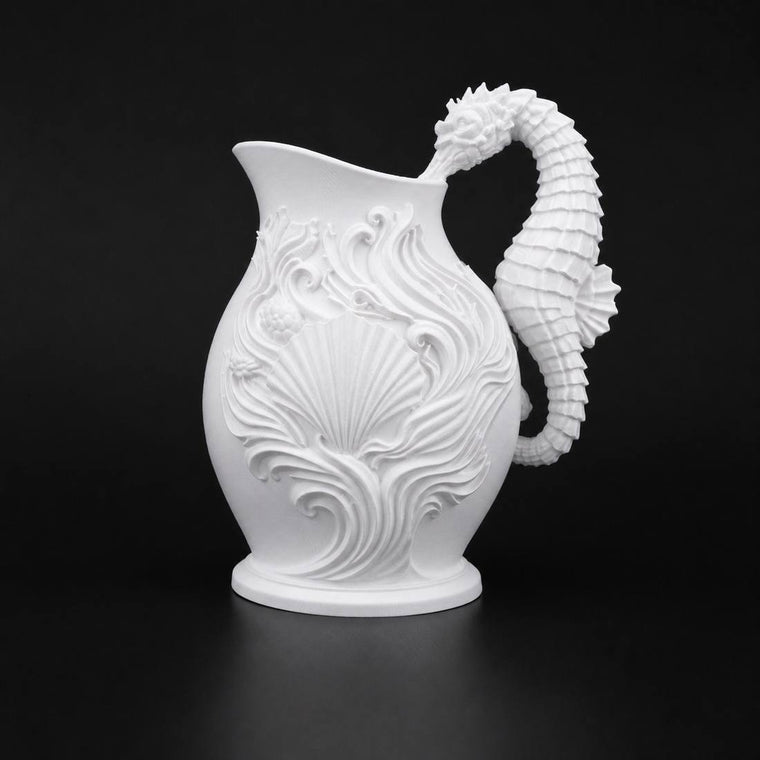 Seahorse Vase White