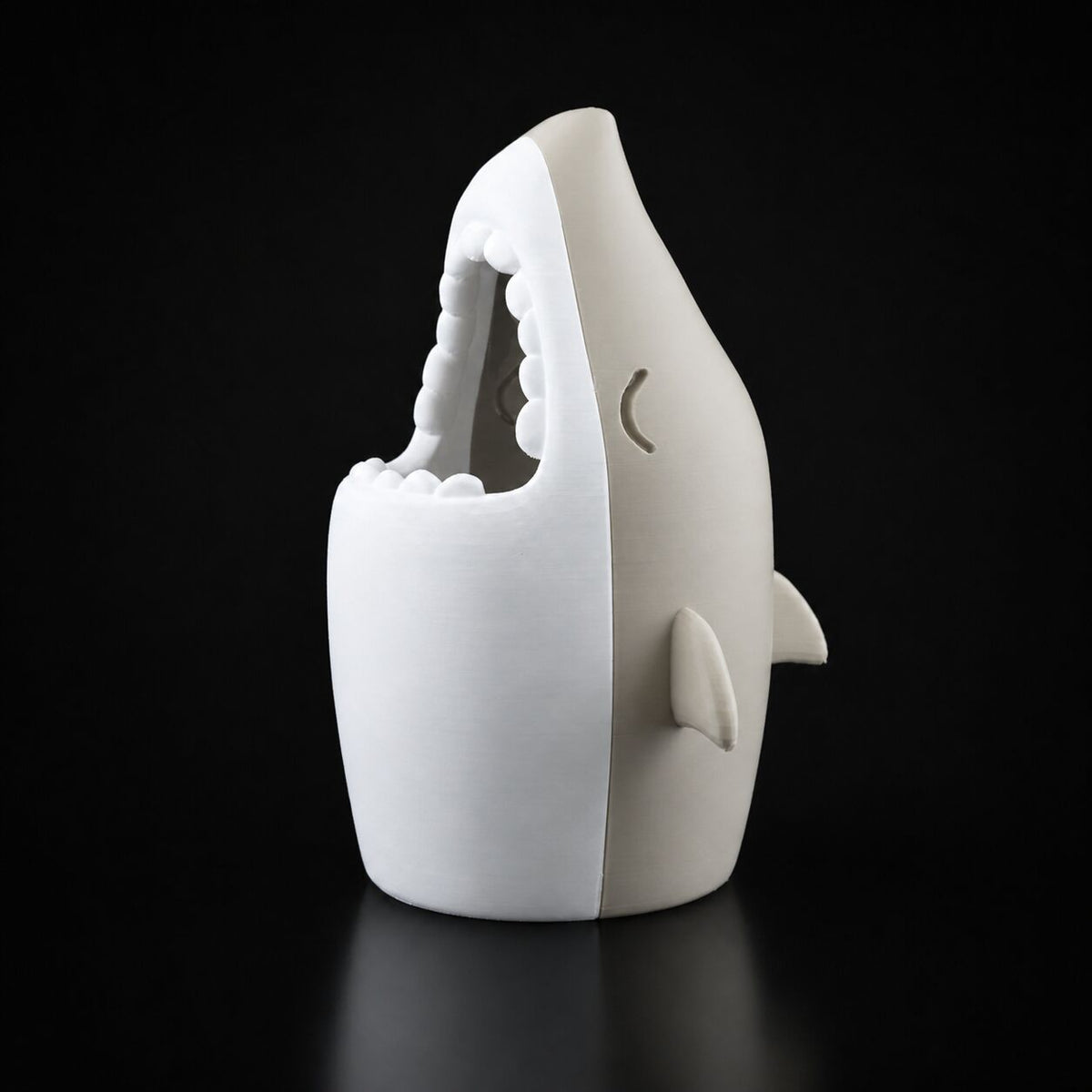 Shark Pencil Holder in Bone White