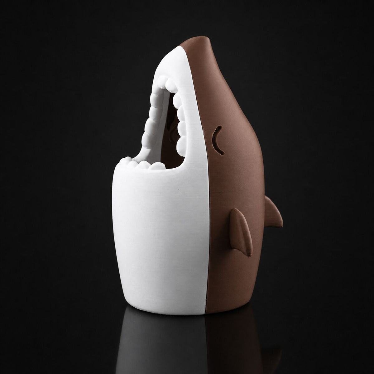 Shark Pencil Holder in Cocoa Brown