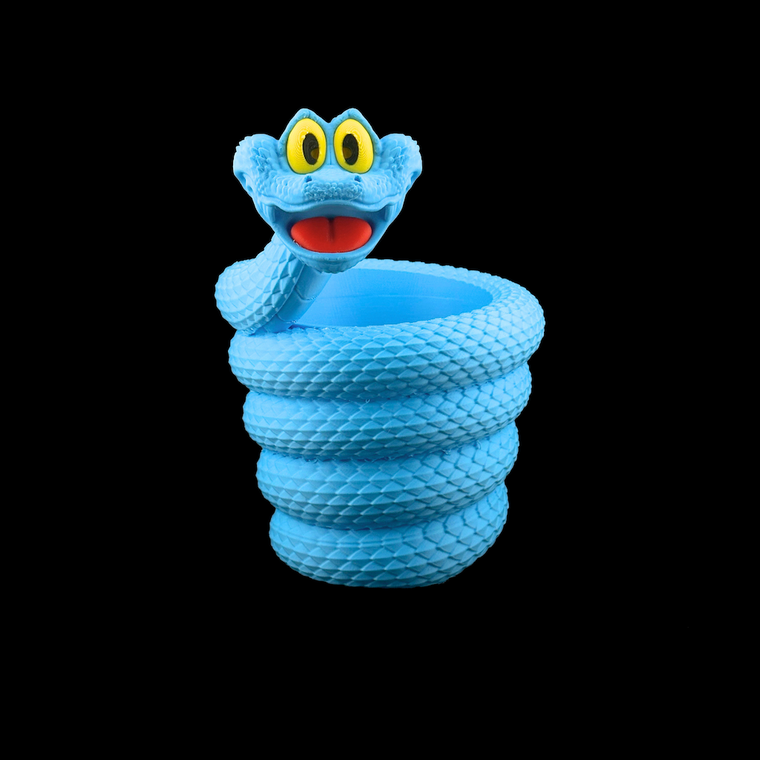 Snake Pen Holder in Cyan