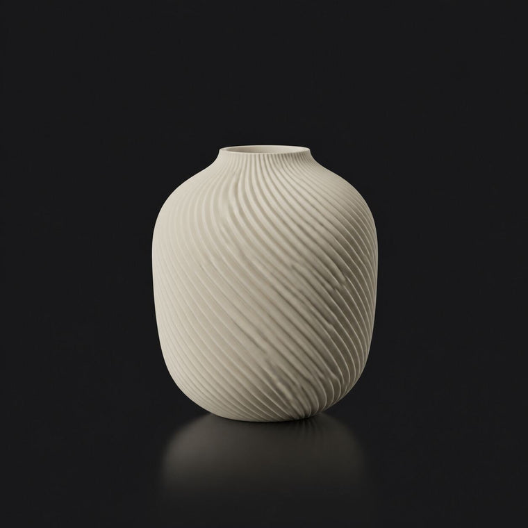 Spiral Vase Bone White