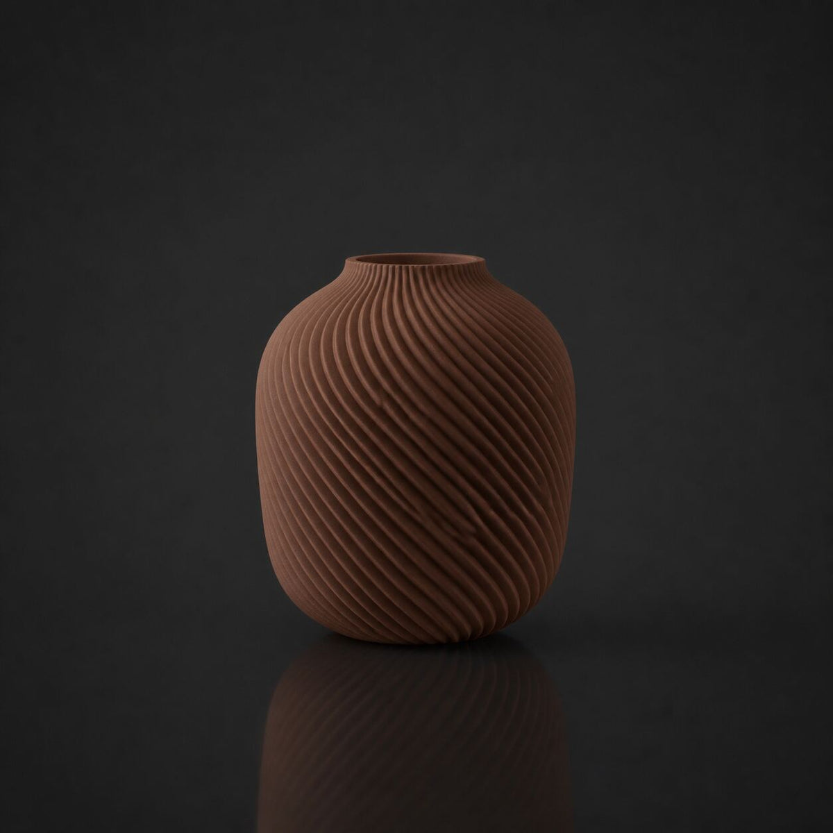 Spiral Vase Cocoa Brown