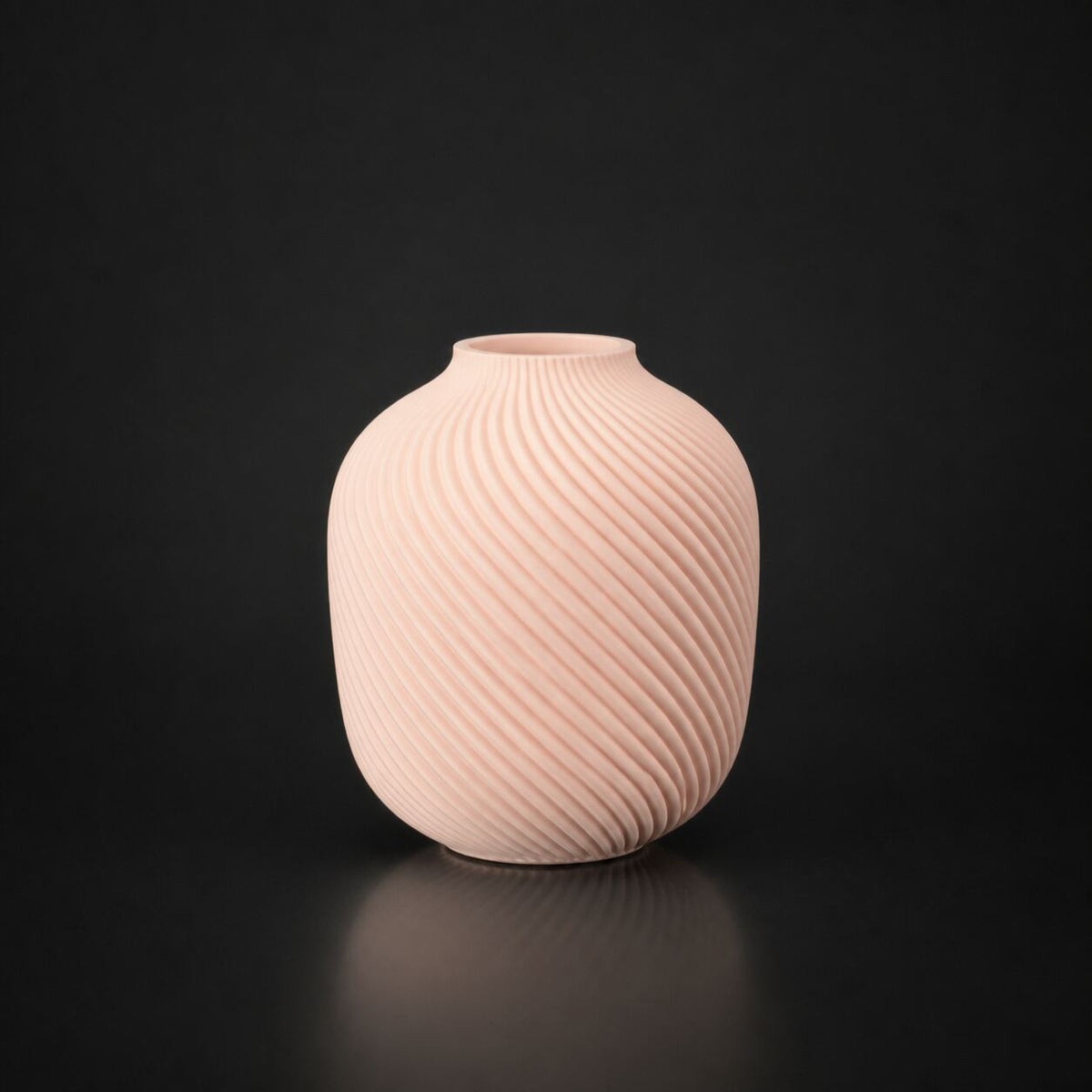 Spiral Vase Matte Beige