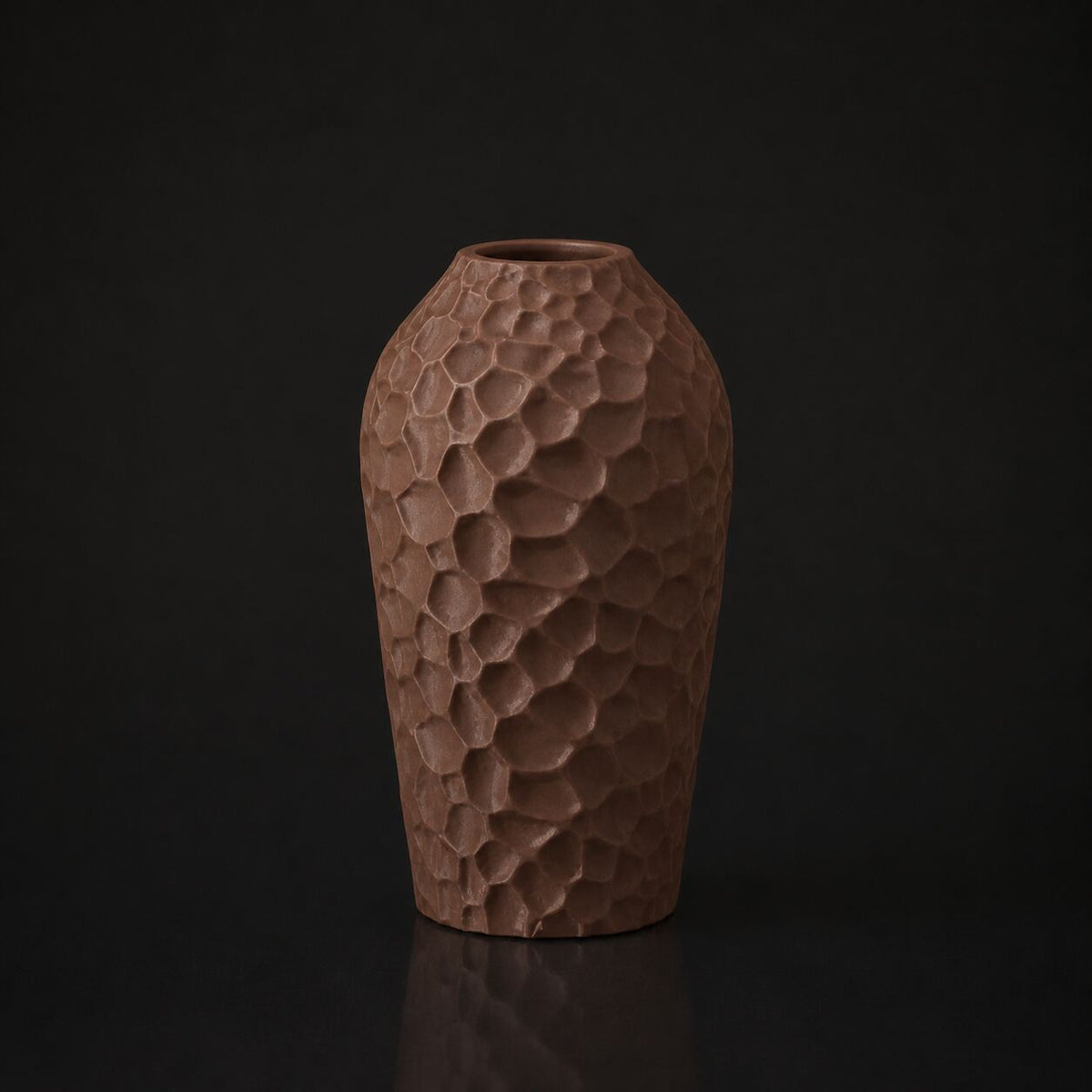Stoneleaf Vase Cocoa Brown