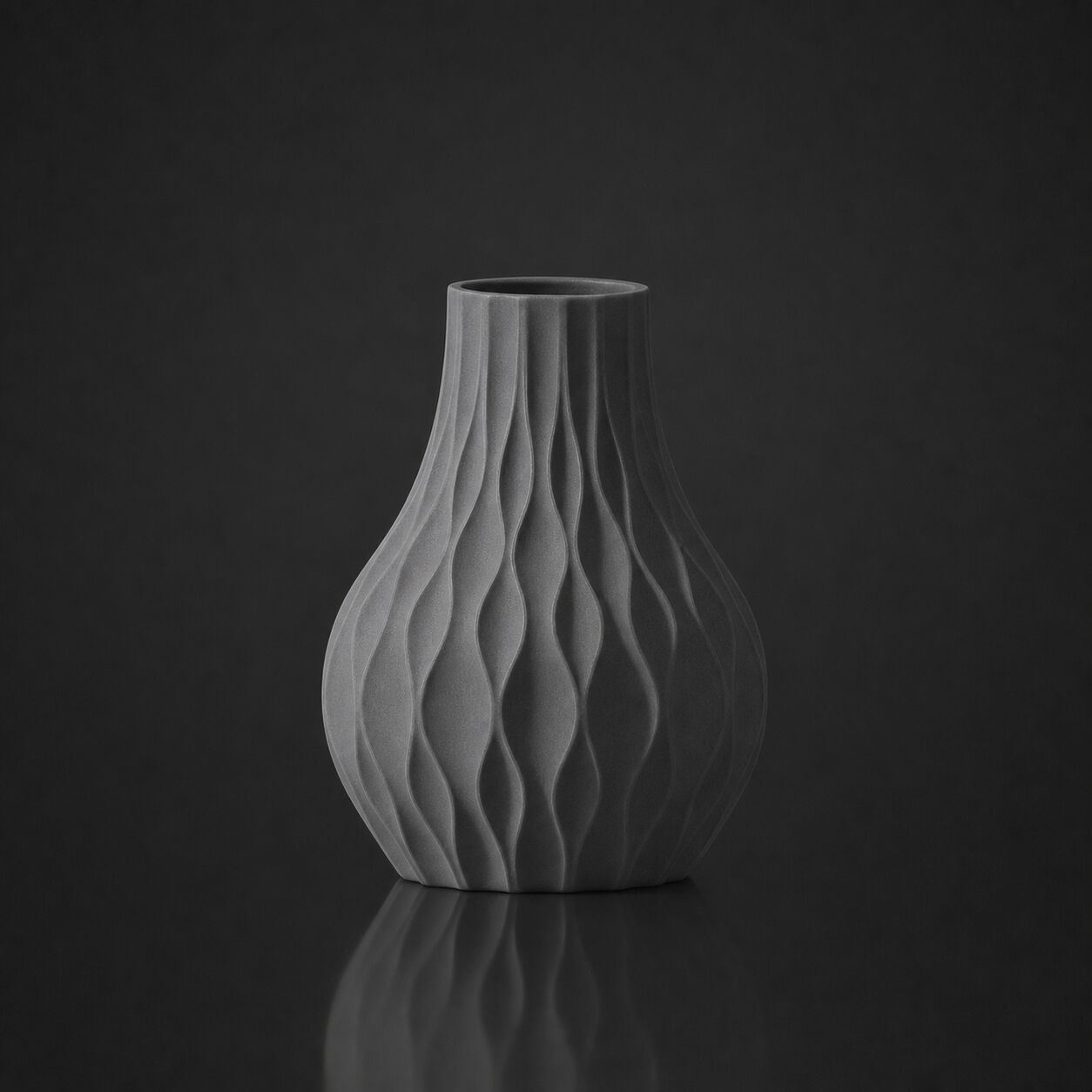 Wavy vase (only vase) Ashen Concrete